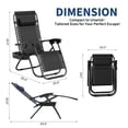 thumbnail image 3 of QinaQin Silla zero gravity para exterior con almohada y charola portavasos, reclinable y plegable, ideal para patio, playa, jardín o camping, cómoda y fácil de transportar, 3 of 8