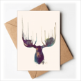 thumbnail image 1 of Reindeer Animal Head Artistic Effect Colourful Greeting Cards You are Invited Invitations, 1 of 3
