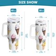 thumbnail image 6 of Yayeee 40oz Stainless Steel Tumbler with Straw and Handle Double-Wall Insulated Travel Water Bottle, Ice Cream Pattern, 6 of 8