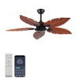 thumbnail image 6 of Pedestal Fan, 52 Inch Tropical Ceiling Fan (No Light), Palm Leaf Indoor/Outdoor Ceiling Fan for Patio & Living Room, Reversible Fan, Black Bronze, Black + Dark Walnut Tower Fan,Wood+Metal Desk Fan, 6 of 6