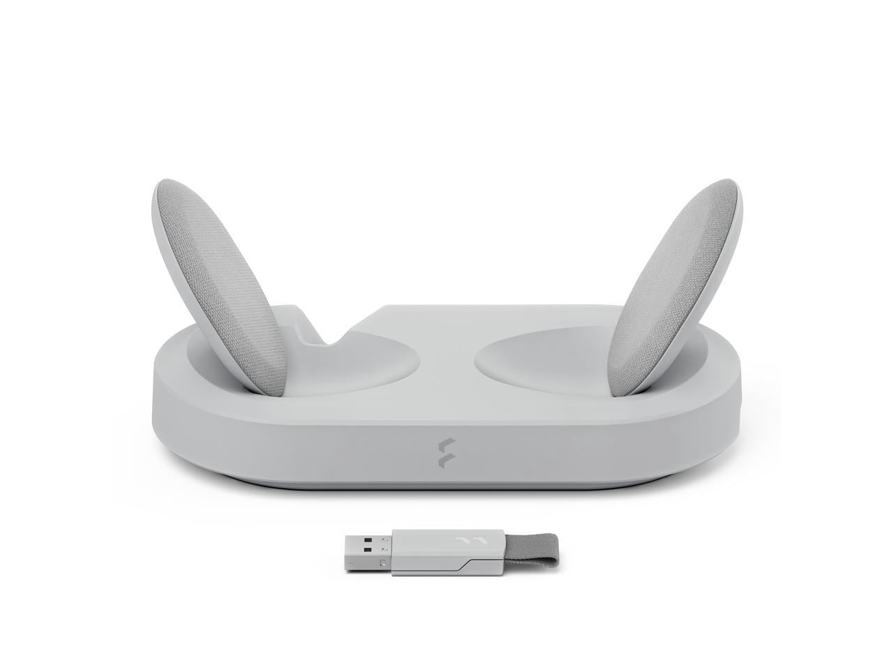 Fractal Design Scape Light RGB Wireless Gaming Headset w/ Immersive Audio, USB Dongle & BT 5.3, Charging Stand, 40-Hr Battery, compatible with PC, Mac, PS4, PS5, Switch, Mobile - Gray (FD-HS-SCA1-02)