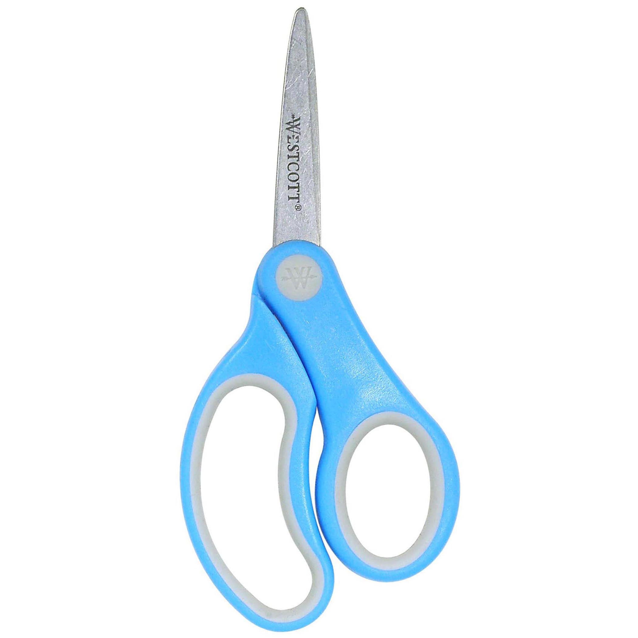 Westcott Soft Handle 5" Scissors, Pointed, Colors Vary, Pack of 12