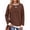 AB Caramel Apricot, variant on UVN Sweatshirts for Women Casual Long Sleeve Shirts Loose Fit Pleated Front Crewneck Tunic Tops