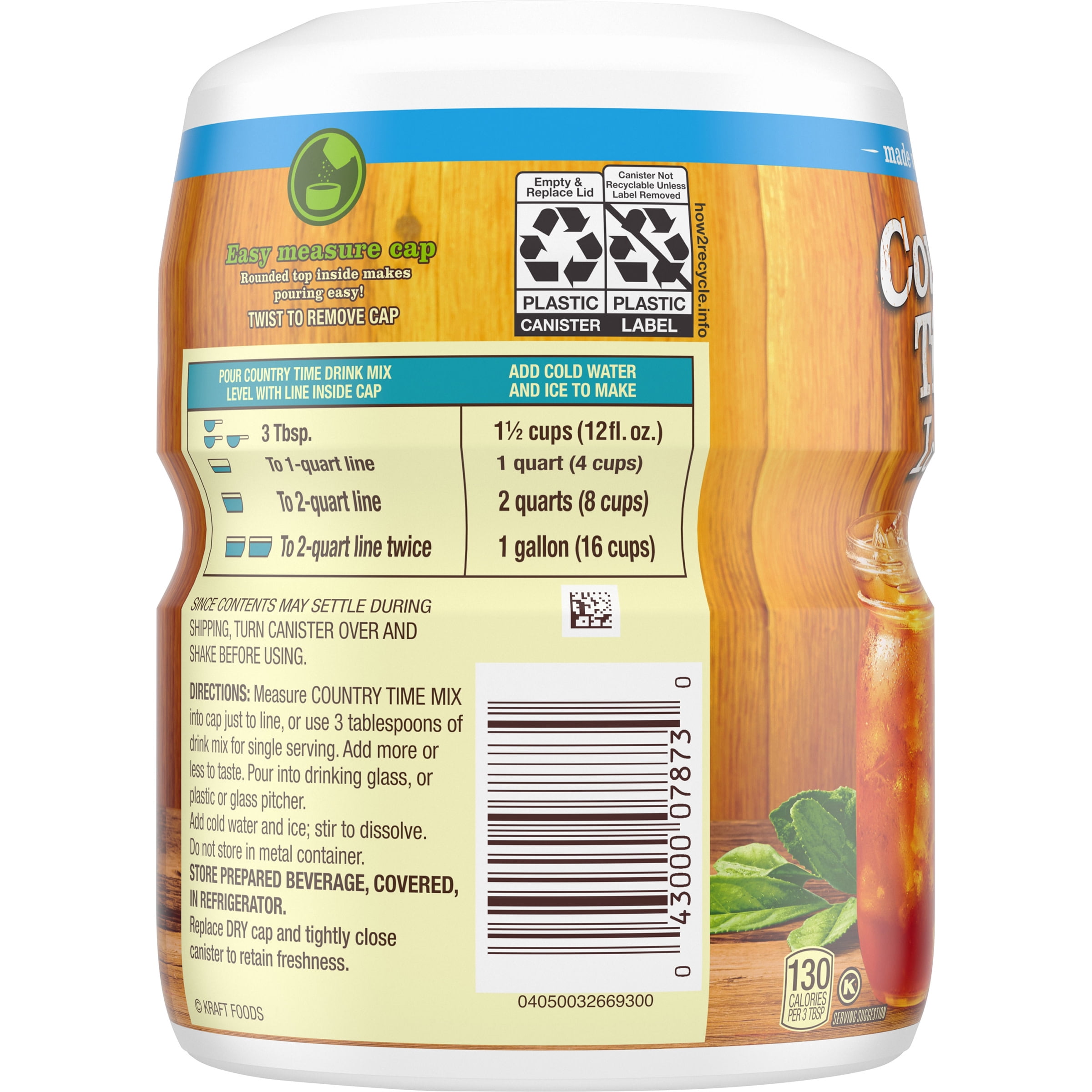 Country Time Sweet Tea Naturally Flavored Powdered Drink Mix, 18.3 oz Canister