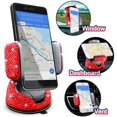 thumbnail image 2 of Bling Rhinestone Car Phone Holder Windshield Dashboard Mount Adjustable Phone Holder for Easy View GPS Screen Compatible with iPhone 5 6s 7 8s 9 10 SE XS XR S20 - Red, 2 of 7