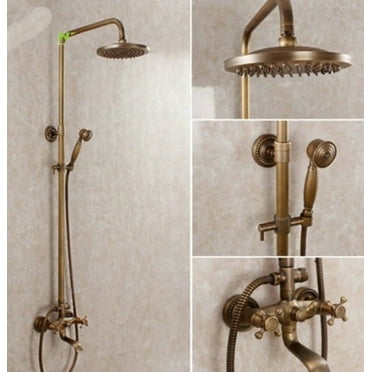 Juno Antique Bronze Shower Head Wall Mount with Hand Held Shower