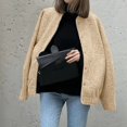 thumbnail image 4 of Wyzesi Fall Coats for Girls Size Fashionable Loose Casual Street Style Solid Color St and Up Collar Concealed Button Jacket Christmas Jackets Costumes, 4 of 5