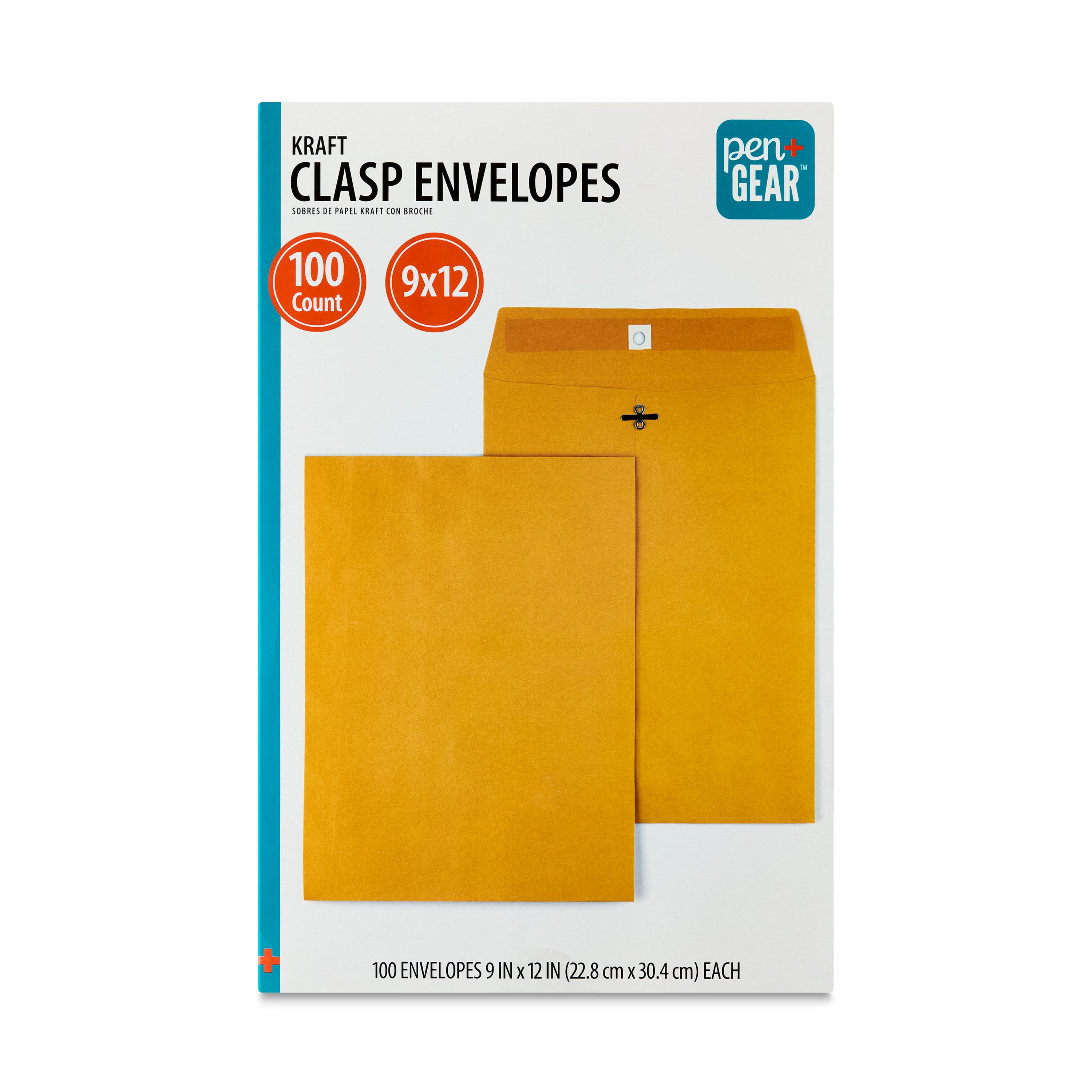 (4 pack) Pen+Gear Kraft Clasp Envelopes, 9 in x 12 in, 100 Count