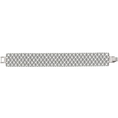 X & O Handset Austrian Crystal Rhodium-Plated 22mm Argyle Pattern Bracelet