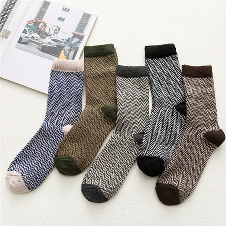 

Socks Warm of Wool Mens Socks 5 Soft Winter Pairs Knit Cold Socks Cute Socks Women