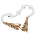 thumbnail image 4 of EXHUMKY BERTDOMD White Wooden Beaded Rope Tassel Boho Rustic Home Decor for Living Room, 4 of 5