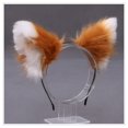 thumbnail image 1 of Diadema con orejas de gato de animales peludos, tocado de gato, fiesta de Halloween, Cosplay, suave, color 10, 1 of 3