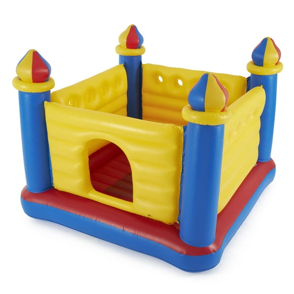 Intex Inflatable Colorful Jump-O-Lene Castle Bounce House, for 2 Kids Ages 3-6 - Large Blow-Up Indoor Outdoor Children's Bouncer Jumper Playhouse