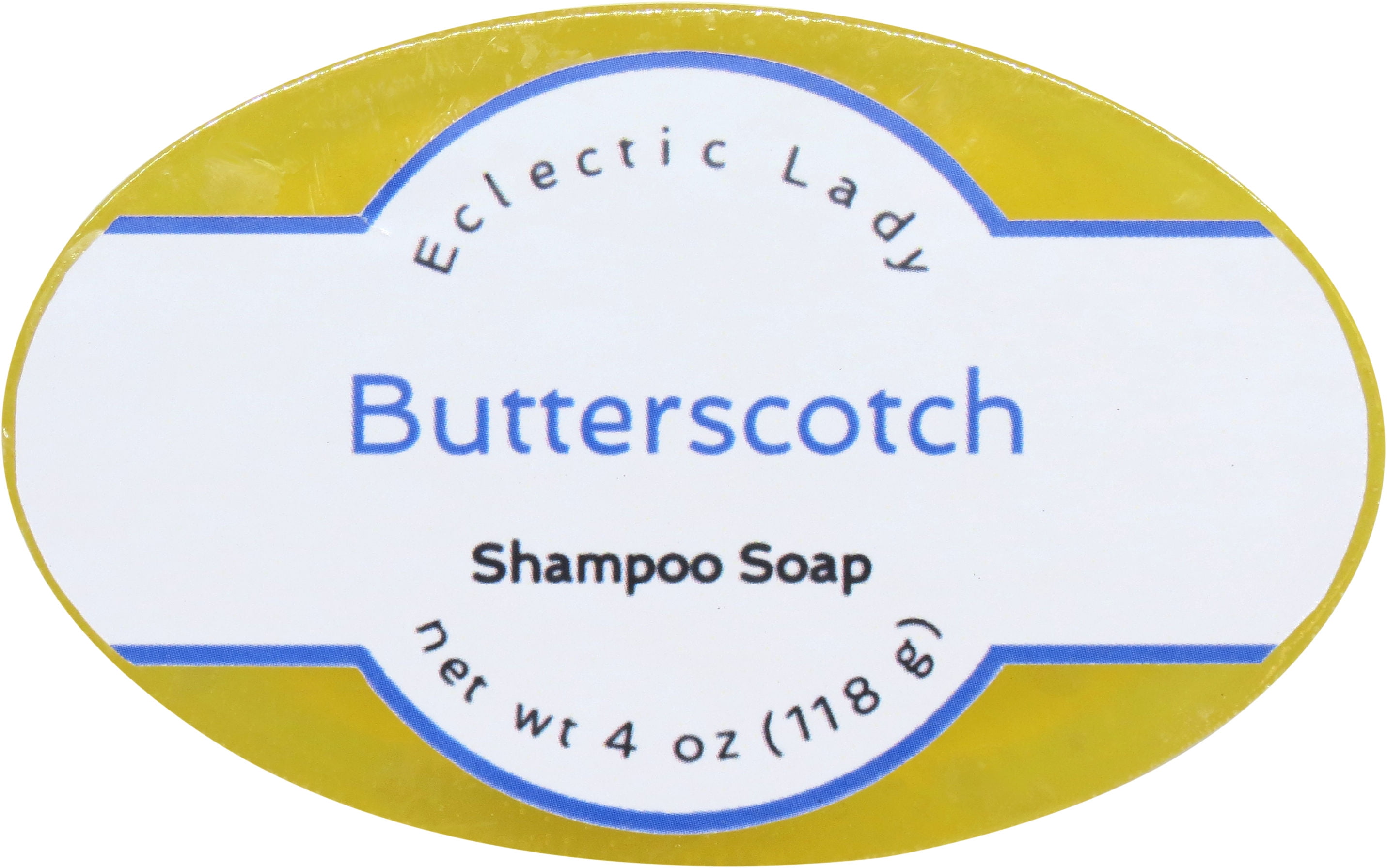 Butterscotch Shampoo Soap Bar By Eclectic Lady with Pure Argan Oil, Silk Protein, Honey Protein and Extracts of Calendula Flower, Aloe, Carrageenan, Sunflower - 4 oz Bar