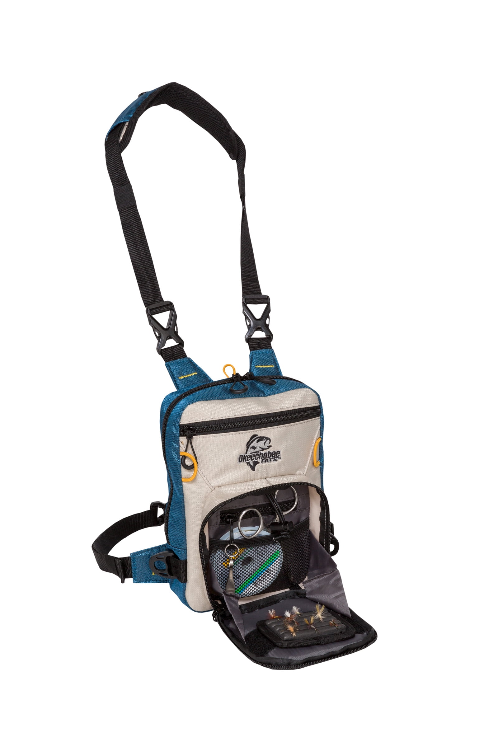 Okeechobee Fats Fly Fishing Tackle Bag Chest Pack, Small Soft-Sided, Blue Grey, Polyester