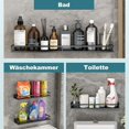 thumbnail image 4 of Estantes para especias de pared sin necesidad de taladrar - Estante de almacenamiento - Estante de cocina - Aluminio - Para baño y cocina - Negro - Paquete de 2 - 40 cm, 4 of 5