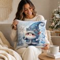 thumbnail image 4 of Novryn Christmas Themed Pillowcase, Snowman Santa Cushion Cover for Sofa, 18 x 18 Inch, Cozy Home Textile Decor for Everyday Comfort, 4 of 7