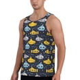 thumbnail image 2 of Gukieu Watercolor Bathyscaphe Print Men's Quick Dry Fitness Vest, Round Neck Sleeveless Fitness Bodybuilding Top-Medium, 2 of 7