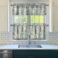thumbnail image 3 of Exotic Floral Kitchen Curtains 3-Piece Set - Vibrant Hawaiian Hibiscus & Monstera Print, Semi-Sheer Farmhouse Tier Curtains with Valance, Rod Pocket Design, 3 of 6