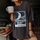 thumbnail image 2 of Blusa de manga corta con estampado de luna y sol de calavera con mangas caídas vintage para mujer Fridja  gope2686, 2 of 9