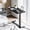 Black, variant on FitStand Height Adjustable Hospital Bed Table with Hidden Casters, Rolling Laptop Cart with Cup Holder, Pneumatic Overbed Bedside Table for Home Office, Sofa or Bedside Use, 32"x18", Walnut
