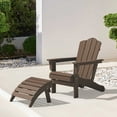 thumbnail image 2 of JUSTLET Foldable Footstool/ Ottoman for Adirondack Chairs - HDPE Material, All - Weather & Waterproof, Coffee, 2 of 8