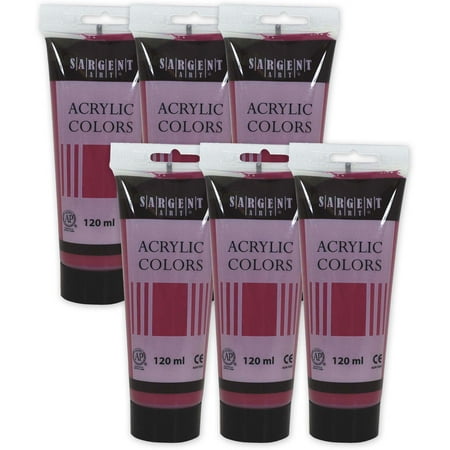 UPC: 0194629120536 | Sargent Art Acrylic Paint Tube 120 ml Alizarin Crimson Pack of 6