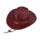 thumbnail image 2 of Sombrero de Vaquero de Cuero de PU Perfecl Sombrero de Jazz Ligero y Versátil Rojo, 2 of 8