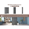 thumbnail image 6 of YRLLENSDAN 3 Panel Wood Room Divider 5.6 Ft Tall Privacy Wall Divider Dressing Screen 66.9" x 16.9" Each Panel Folding Wood Screen for Home Office Bedroom Restaurant (Gray), 6 of 7