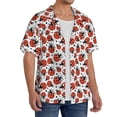 thumbnail image 4 of Fotbe Red Ladybugs print Short Sleeve Button Down Shirts for Men Casual Summer Beach Wrinkle Free Shirt-Small, 4 of 7