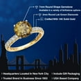 thumbnail image 2 of Gem Stone King 14K Two Tone Gold Whiskey Quartz and Lab Grown Diamond Engagement Ring for Women | 1.63 Cttw | Round 7MM | Gemstone Birthstone | Size 7, 2 of 6