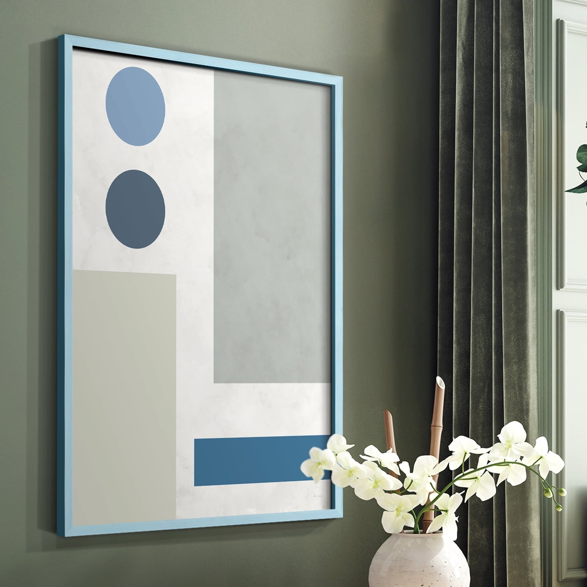 Stars Align I in Blue Solid Wood 8 x 10 Framed Print