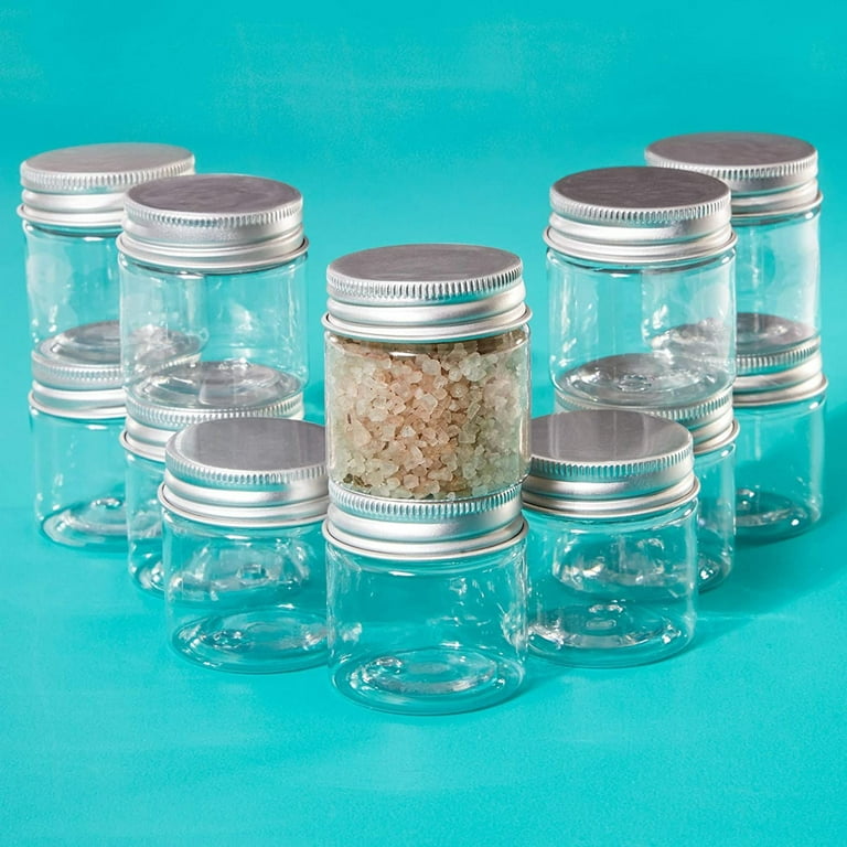 Small Glass Containers with Lids, Tecohouse 1 oz Glass Jars with White Lids  & Inner Liners, Mini Travel Toiletries Container for Slime, Makeup, Cream