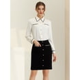 thumbnail image 2 of Faldas cortas elegantes de cintura alta para mujer con bolsillos Negro S, 2 of 5