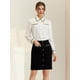 thumbnail image 2 of Faldas cortas elegantes de cintura alta para mujer con bolsillos Negro S, 2 of 5