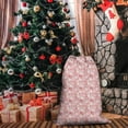 thumbnail image 5 of Christmas Bags Drawstring,Pink Christmas Snowman Pattern Large Xmas Christmas Gift Bags,Reusable for Xmas and New Year Party Favors and Supplies,27.6" X 19.7", 5 of 6