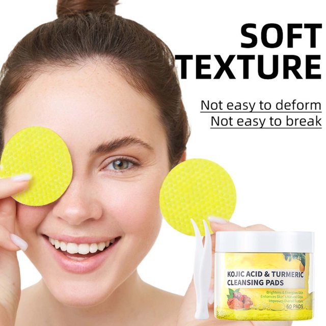 Fiudx Ofertas flash del día solo en línea Limpiador Limpia Exfoliante Toalla de jabón de cúrcuma Almohadilla de algodón Almohadilla desmaquillante 50 piezas 50 ml