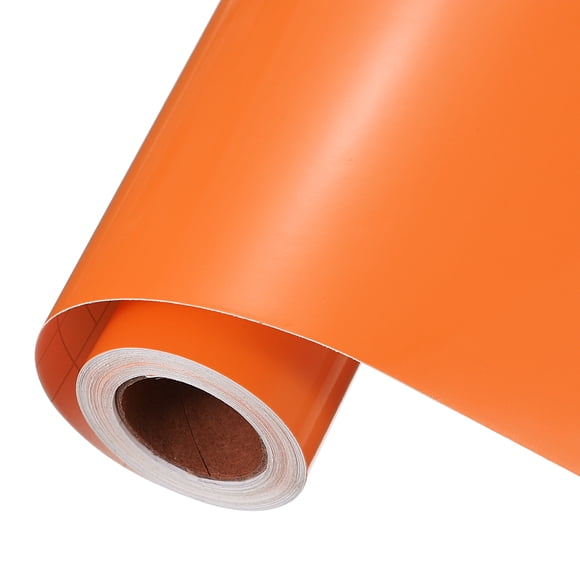 Vinilo Permanente Naranja Uxcell, Rollo de Vinilo Adhesivo de 12 Pulgadas x 14 pies para Corte de Calcomanías, Señales, Álbumes de Recortes, Manualidades DIY, Decoración del Hogar