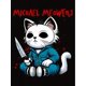 thumbnail image 2 of Women's "Michael Meowers" Horror Cat Graphic Tee - Casual & Sporty Round Neck Short Sleeve, Comfortable Polyester Blend Summer Top with Machine Washable Feature, 2 of 6