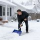 thumbnail image 4 of Pala De Nieve Pala quitanieves desmontable con hoja ancha de plástico y mango ergonómico para quitar nieve pesada (azul) Rkxzt, 4 of 9