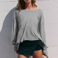 thumbnail image 4 of ZDNIXIAN Womens Dressy Casual Tops ,Back Cross Cutout Long Sleeve Workout Shirt, Lightweight Breathable Sports Pullover, 4 of 5