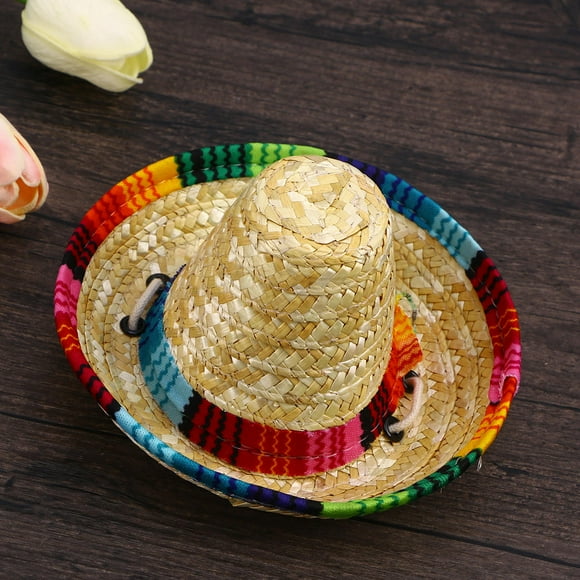 Minkissy 1Pcs Dog Sombrero Hat for Cinco de Mayo and Mexican Hat for Chihuahuas