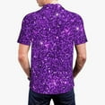 thumbnail image 4 of Daiia Purple Glitter Pattern Men’s Polo Shirts,Solid Deck Shirt,Classic Fit, Breathable Cotton Polo for Casual and Sport Wear-3X-Large, 4 of 9