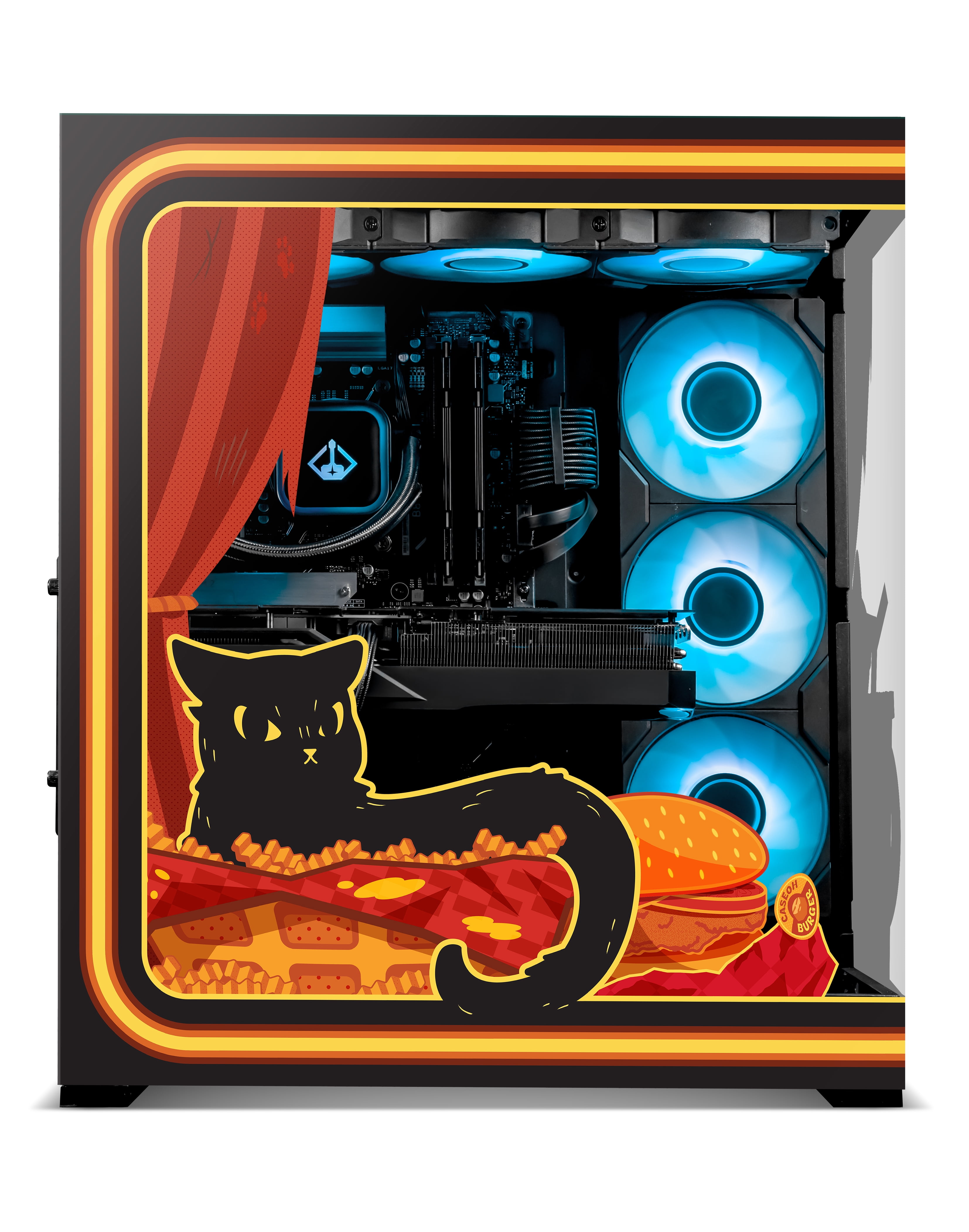 Starforge Systems Wanderer Elite Kitty Print KP02 Gaming Desktop PC, AMD R7-9800X3D, Nvidia RTX 5070, 2TB Gen 4 NVMe, 32GB DDR5 RAM 6000, Win 11 Home