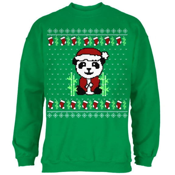 Old Glory Mens Ugly Christmas Sweater Panda Long Sleeve Sweatshirt
