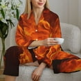 thumbnail image 6 of Sikiie Fiery Orange Flames Energy Pajamas for Women Set, Womens Pajama Sets, Lounge Sets for Women, 2pjs for Women-XX-Large, 6 of 7