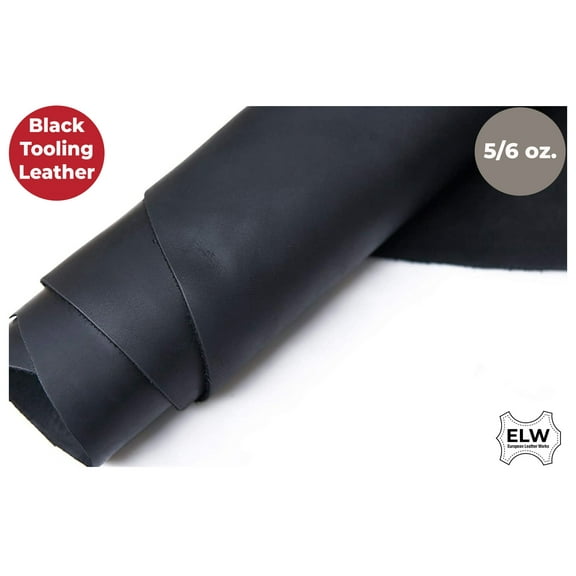 ELW Import Tooling Full Grain Veg Tan 100% Cowhide Leather 5/6 oz 2mm BLACK
