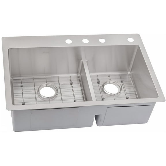 Elkay Ectsrao33229bg Crosstown 33" X 22" Double Basin Stainless Steel Kitchen Sink - 4