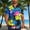 Shirts-1Blue, variant on LEKWK Hawaiian T-Shirts for Men Short Sleeve Collared Button Down Shirts Lightweight Floral Print Loose Fit Beach Party Vacation Wear Blue XXXL
