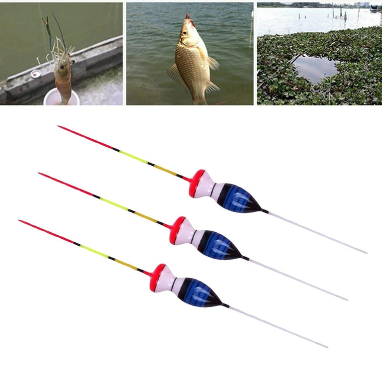 Set of 3 Fishing Floats Bobbers Fishing Oval Bobbers Fishing, Balsa Wood Floats  Crappie Fishing Bobbers Tackle Tool - Blue 12x1.15x1.15cm 